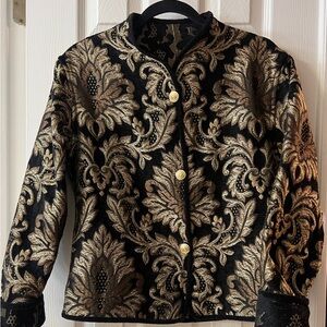 Ornate Black and Gold Women's Blazer